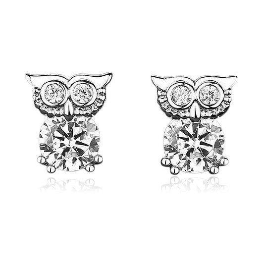 Boucles d'oreilles argent 925 Chouette