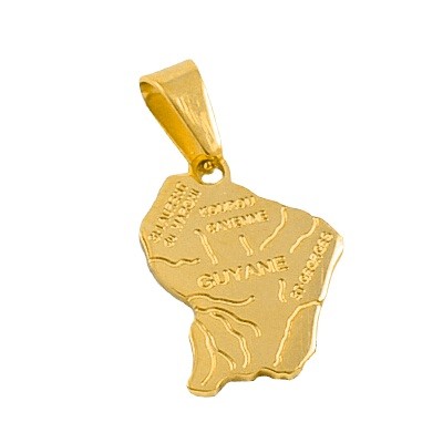 Pendentif mixte - Acier 316 doré - Guyane