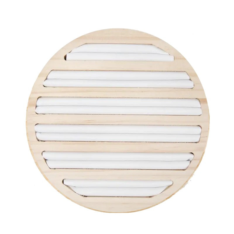 Présentoir rond bois bagues couleur blanc