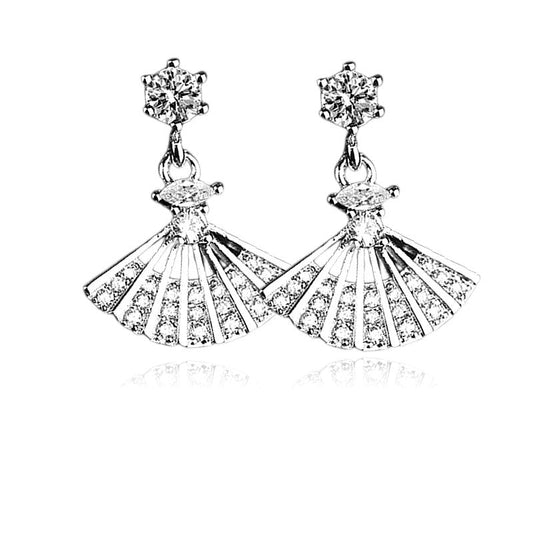 Boucles d'oreilles argent 925 Eventail