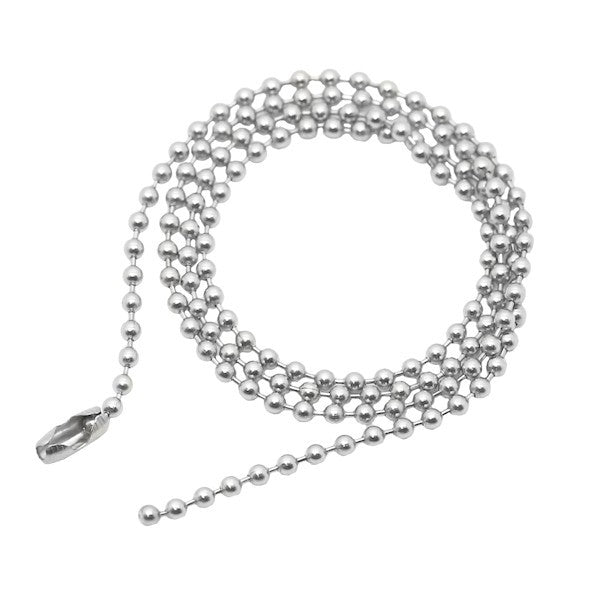 Chaine bille acier 316 - Couleur argenté 60 cm - 2.5 mm