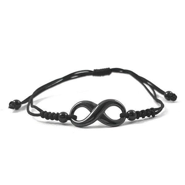 Bracelet cordon céramique pour femme - Infini noir