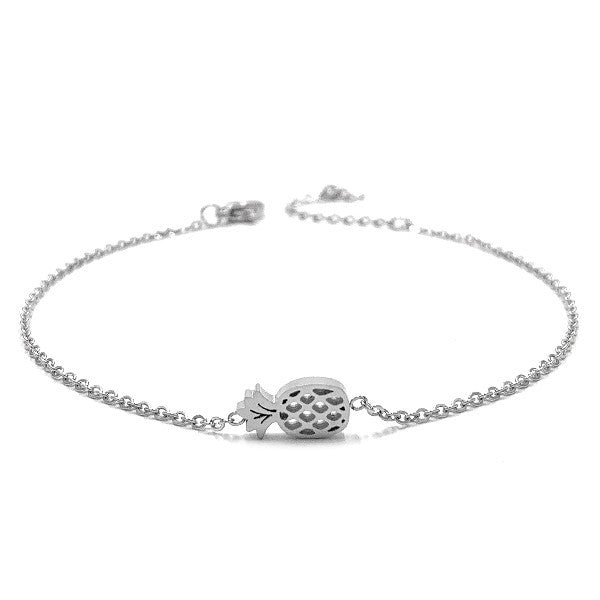 Chaine de cheville en Acier 316 - Ananas couleur argenté