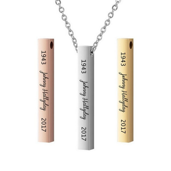 Collier pendentif Johnny Hallyday - Couleur doré