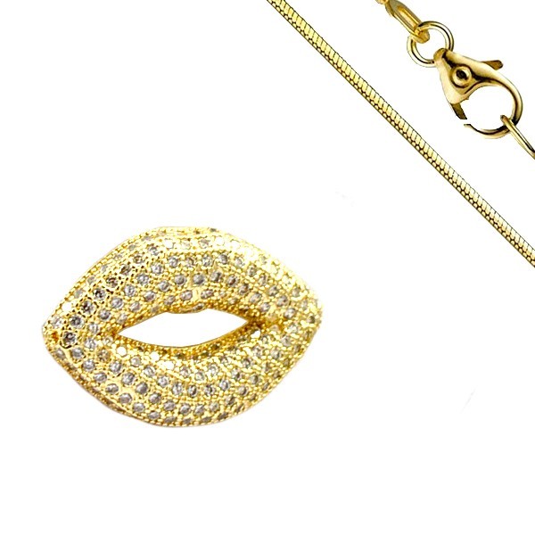 Collier pour femme - Couleur or - Bouche