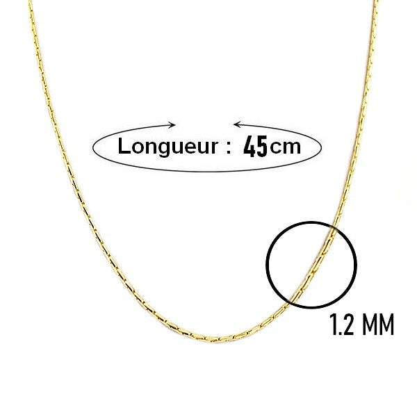 Chaine pour femme - Maille cardano 1.2mm-45cm