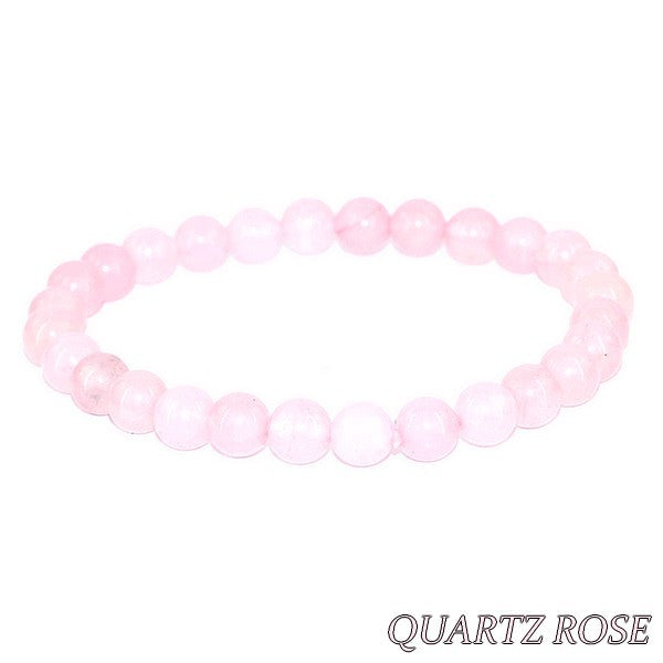 Bracelet pour Homme ou Femme - Pierre naturelle 6 mm - Quartz rose