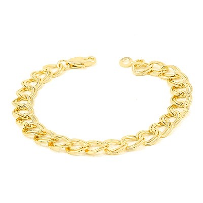 Bracelet doré pour femme - Doubles mailles ovales - 20 cm * 5.2 mm