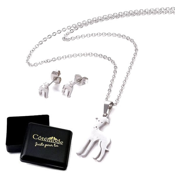 Ensemble collier & Boucles d'oreilles Lévrier