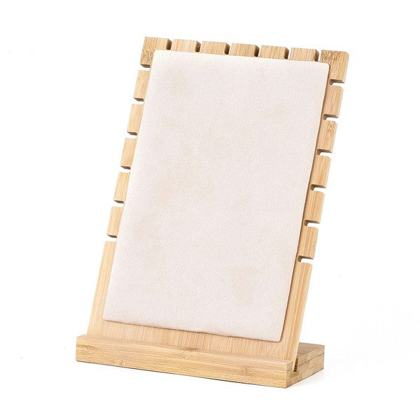 Présentoir bois bambou rectangle pour colliers