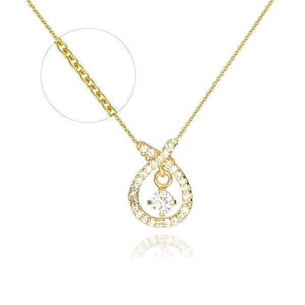 Collier pour femme noeud diamant CZ