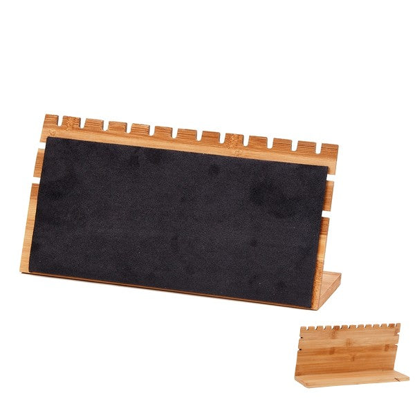 Présentoir bois bambou rectangle noir pour colliers bracelets