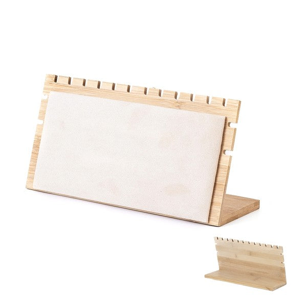 Présentoir bois bambou rectangle écru pour colliers bracelets