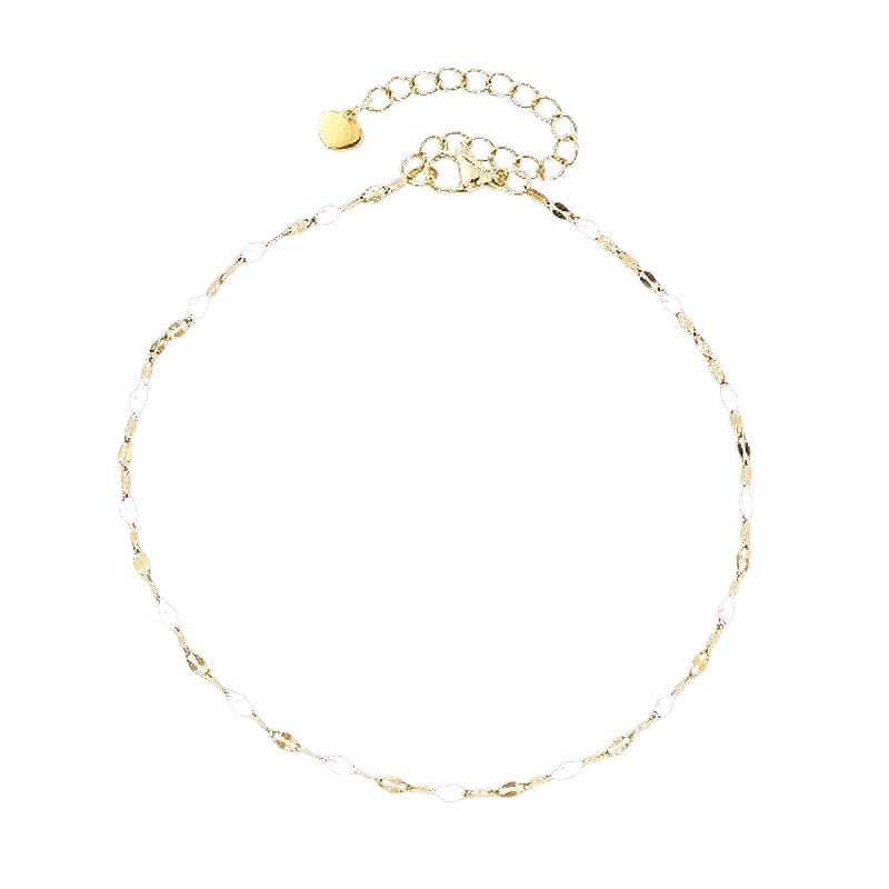 Chaîne de cheville en acier inoxydable couleur blanc