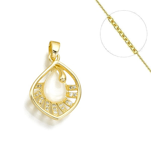 Collier chaine et pendentif zircon cubique