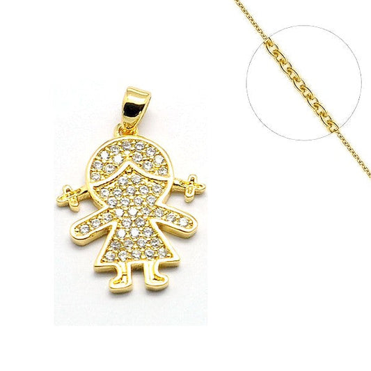 Collier chaine et pendentif zircon cubique petite fille