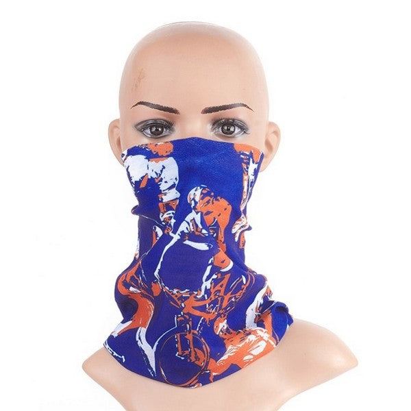 Foulard bandana cache cou bleu