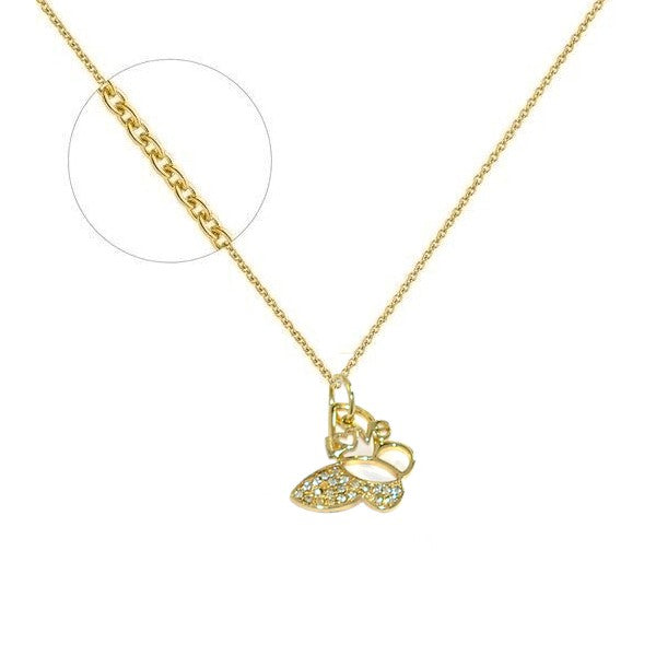 Collier femme - chaine et pendentif papillon diamant CZ