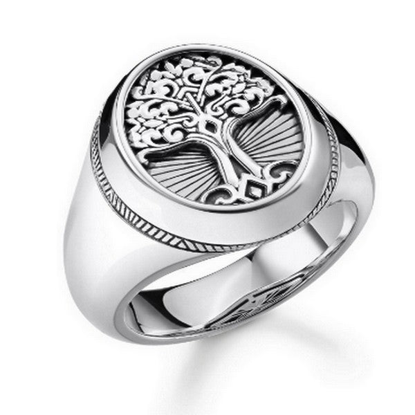 Bague chevalière acier 316 arbre de vie