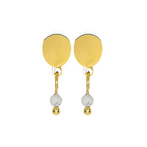 Boucles d'oreilles tombantes pierre naturelle howlite