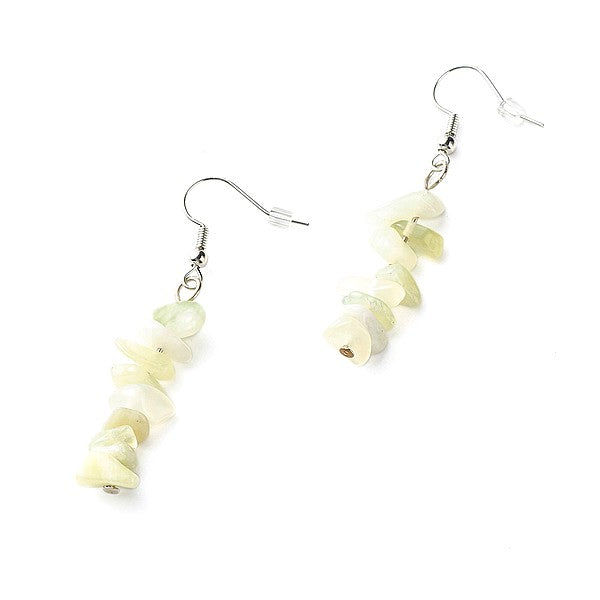 Boucles d'oreilles pierre naturelle perles de jade