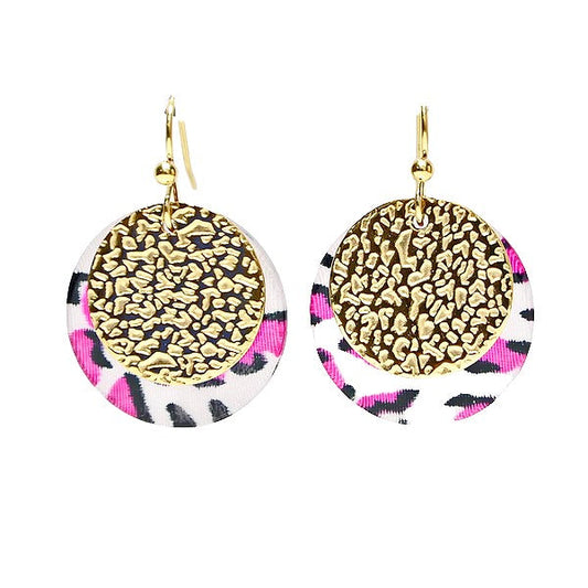 Boucles d'oreilles acier chirurgical inoxydable et verre couleur rose