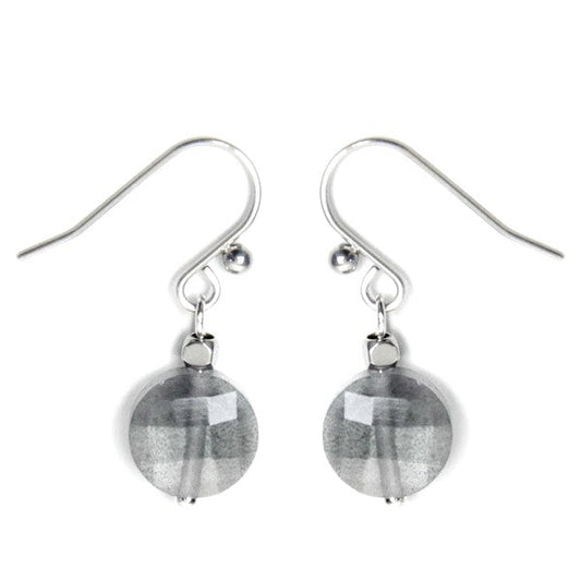 Boucles d'oreilles acier inoxydable gemme grise
