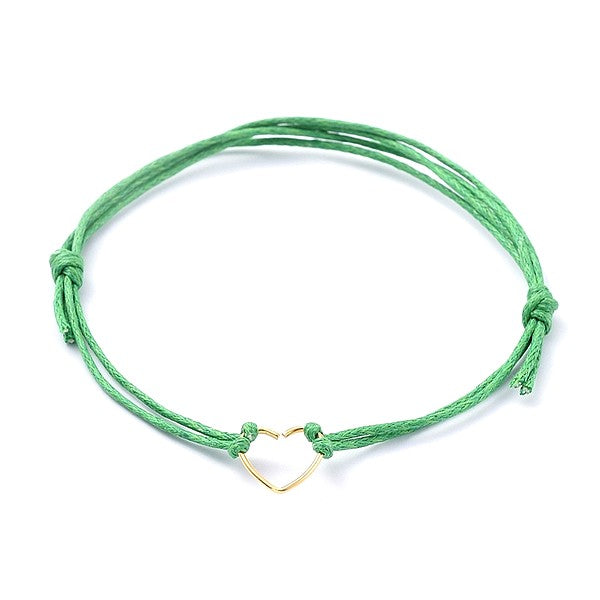 Bracelet cordon coeur acier inoxydable
