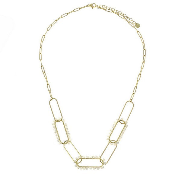 Collier acier inoxydable multitude de pierres naturelle pierre de lune