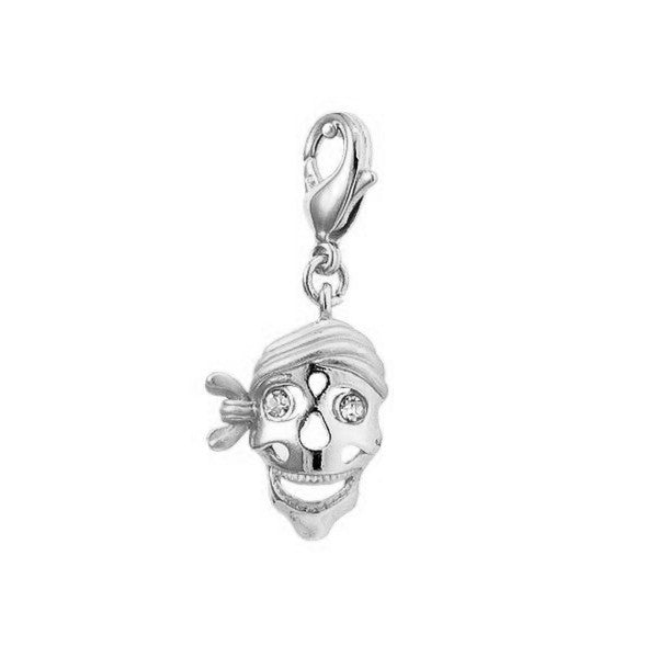Collection Charm rhodié crâne pirate