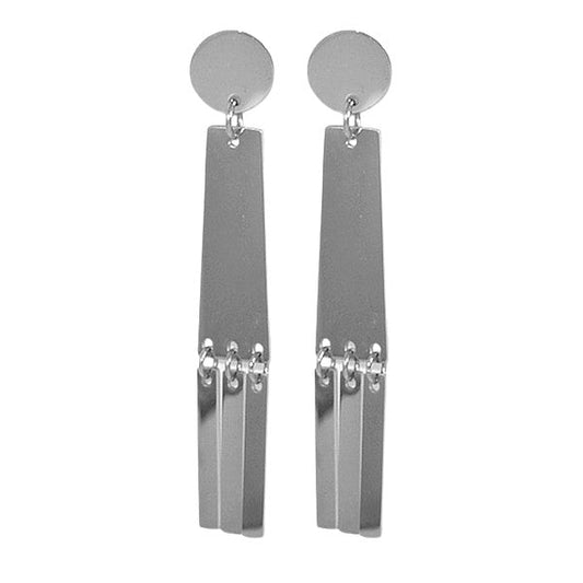Boucles d'oreilles acier inoxydable Côtémode tombante argenté