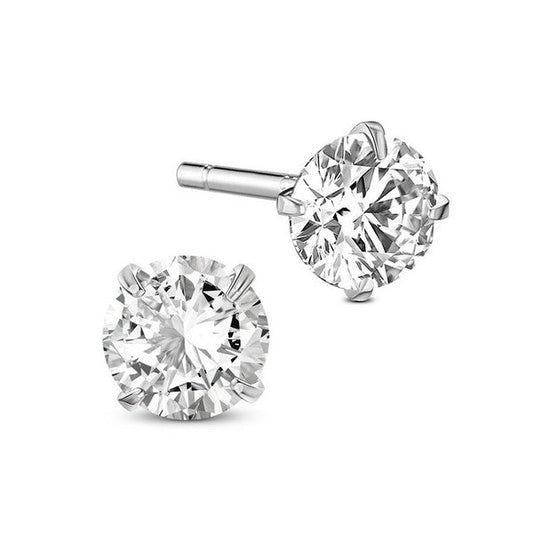 Boucles d'oreilles argent 925 zirconium AAA puces 4 mm blanc