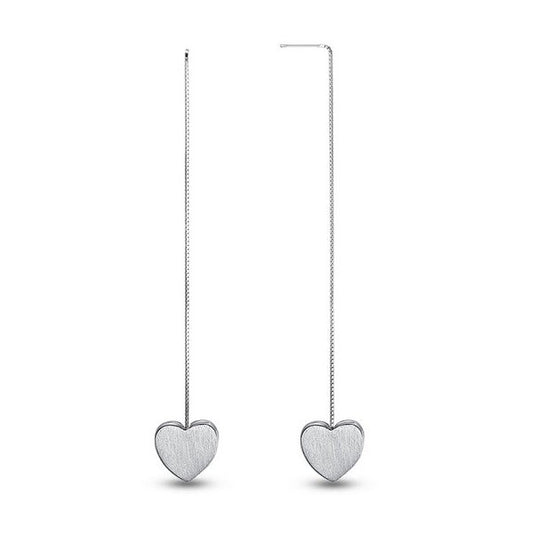 Boucles d'oreilles argent 925 coeur tombante