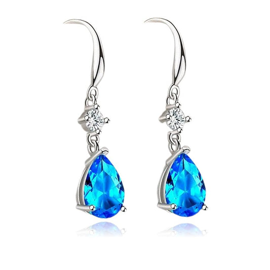 Boucles d'oreilles argent 925 tombantes Marguerite
