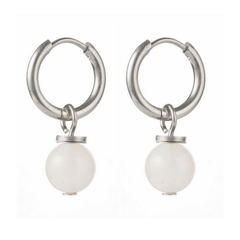 Boucles d'oreilles Créoles pierre naturelle jade