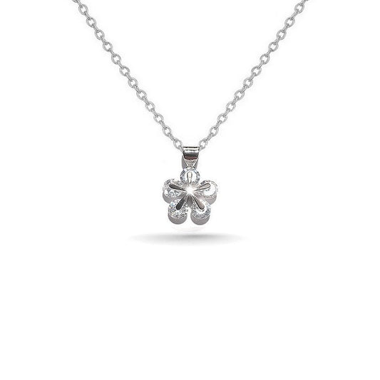 Collier rhodié chaîne et pendentif flocon