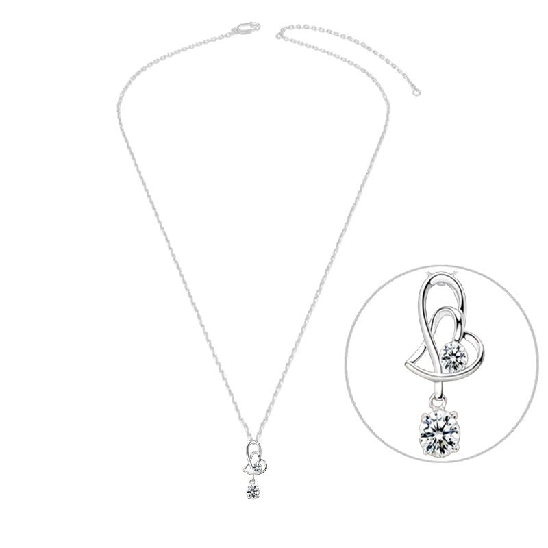 Collier argent 925 cœur oxyde blanc