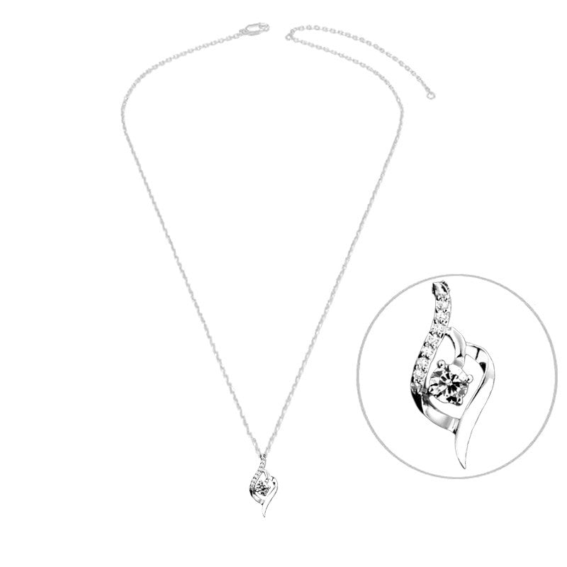 Collier argent 925 pendentif tombant zirconiums sertis oxyde blanc