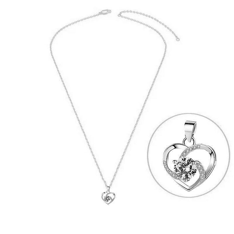 Collier argent 925 cœur oxyde de zirconium
