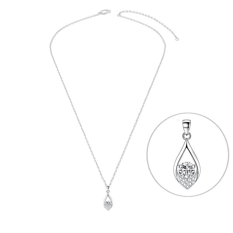 Collier argent 925 goutte zirconiums sertis et oxyde blanc