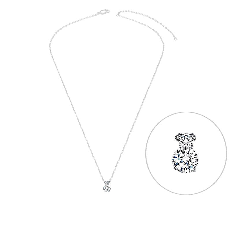 Collier argent 925 double oxyde de zirconium sertis
