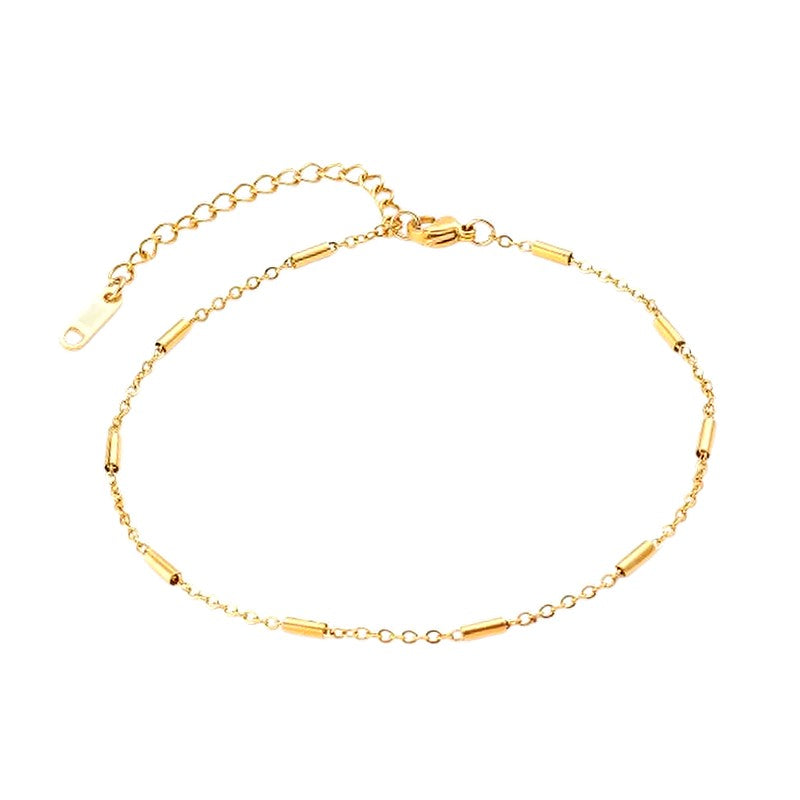 Chaîne de cheville en acier inoxydable couleur doré