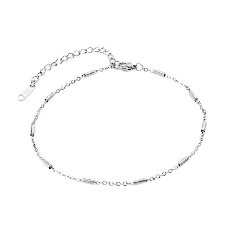 Chaîne de cheville en acier inoxydable couleur argenté