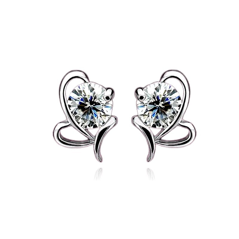 Boucles d'oreilles argent 925 Aile zirconiums sertis oxyde blanc Athénaïs