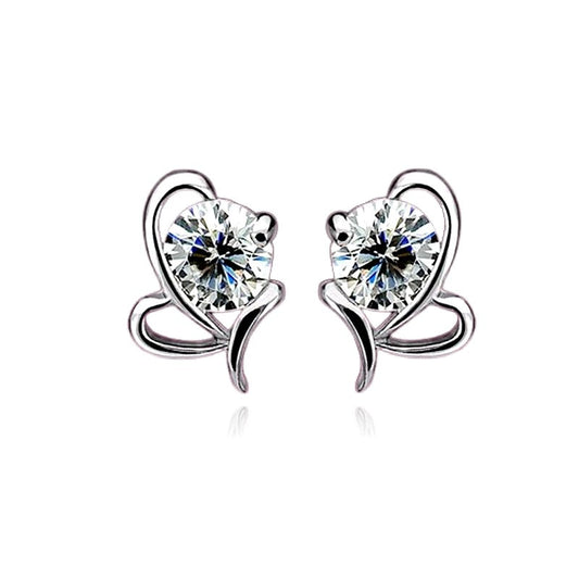 Boucles d'oreilles argent 925 Aile zirconiums sertis oxyde blanc Athénaïs