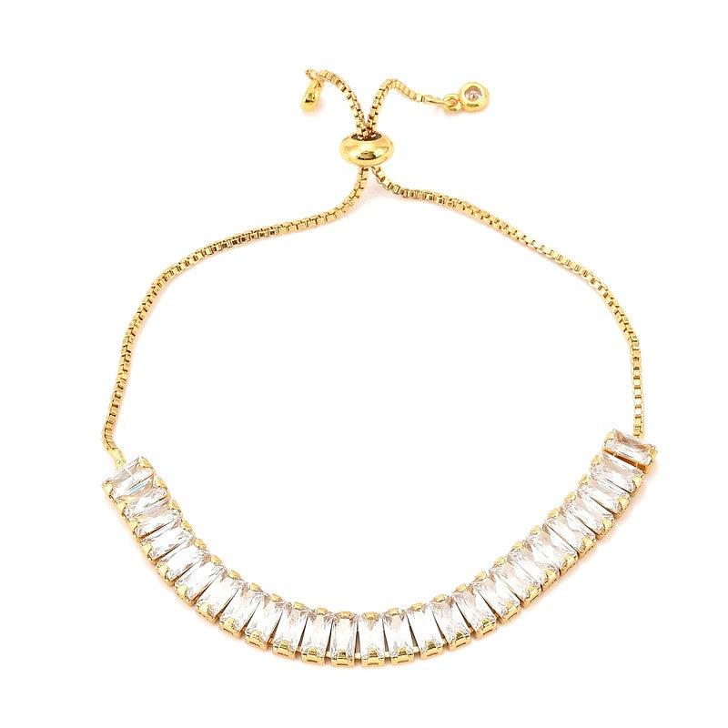 Bracelet pour femme - coulissant avec zirconiums blanc