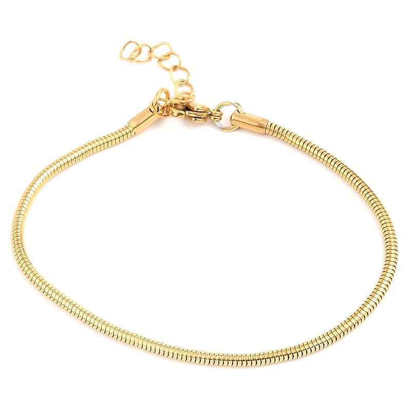 Bracelet acier inoxydable maille serpent 3 mm