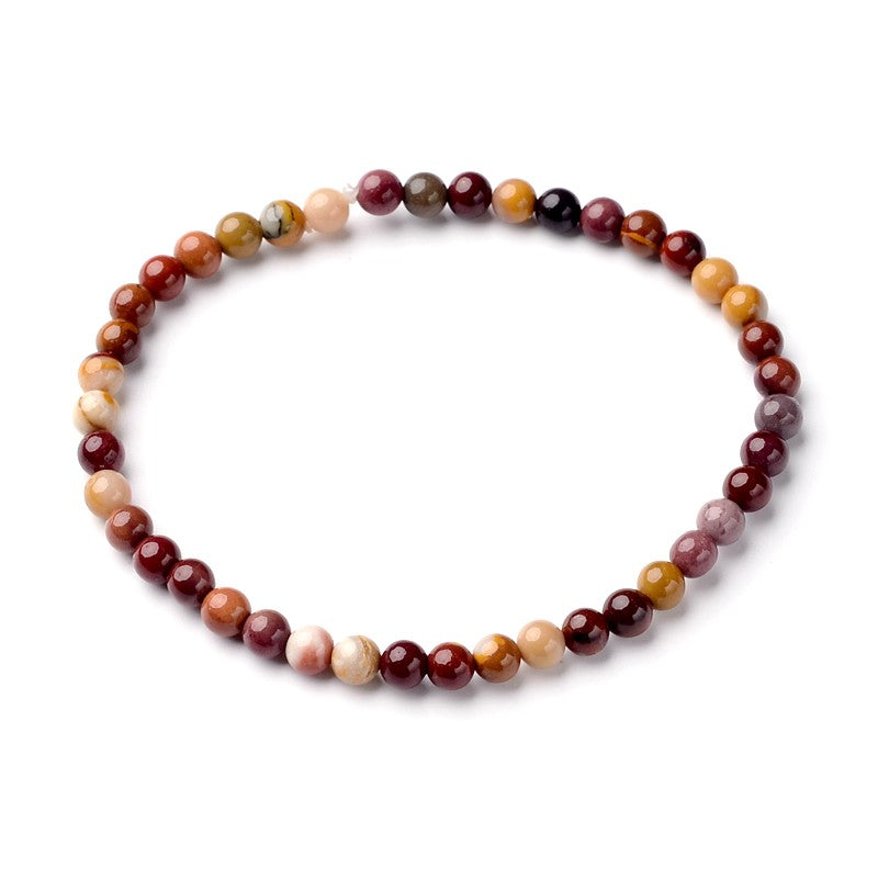Bracelet pour homme ou femme pierres naturelles mokaite 4 mm