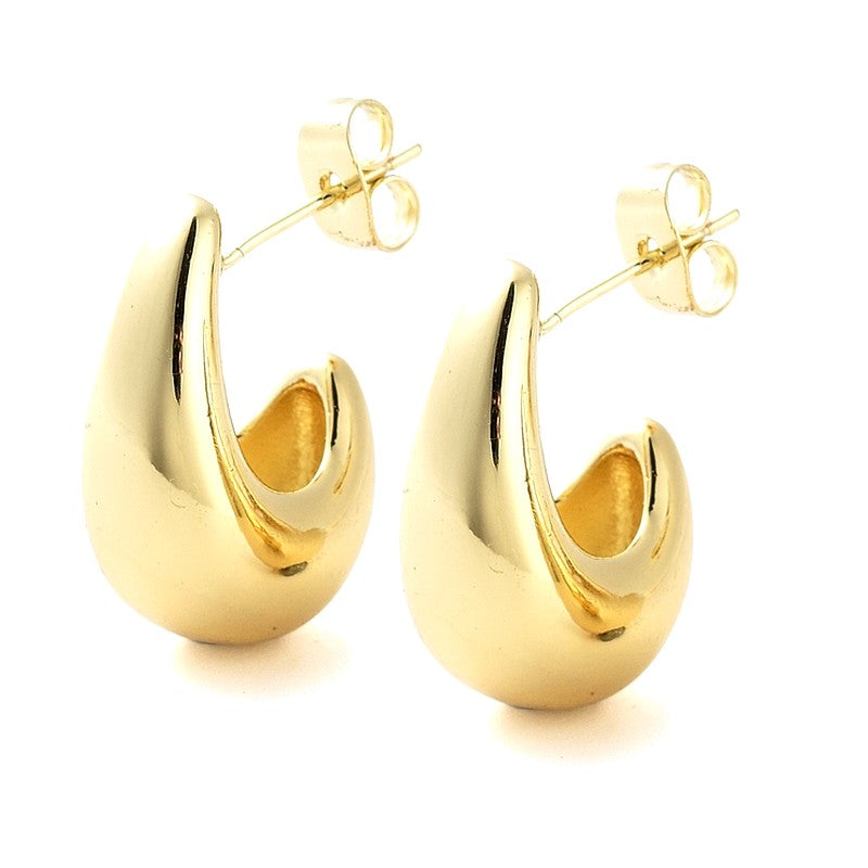 Boucles d'oreilles demi-Créoles or 15 mm