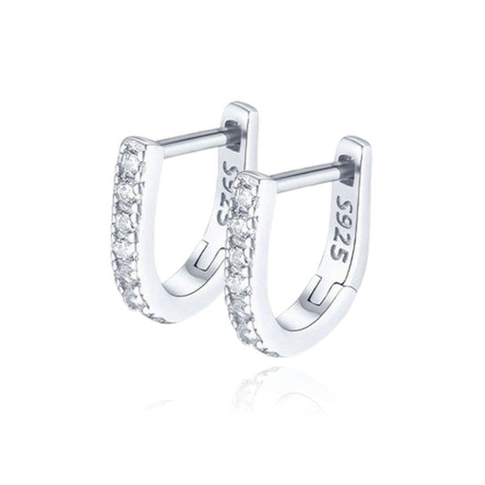 Boucles d'oreilles argent 925 Créoles avec zirconiums Marina